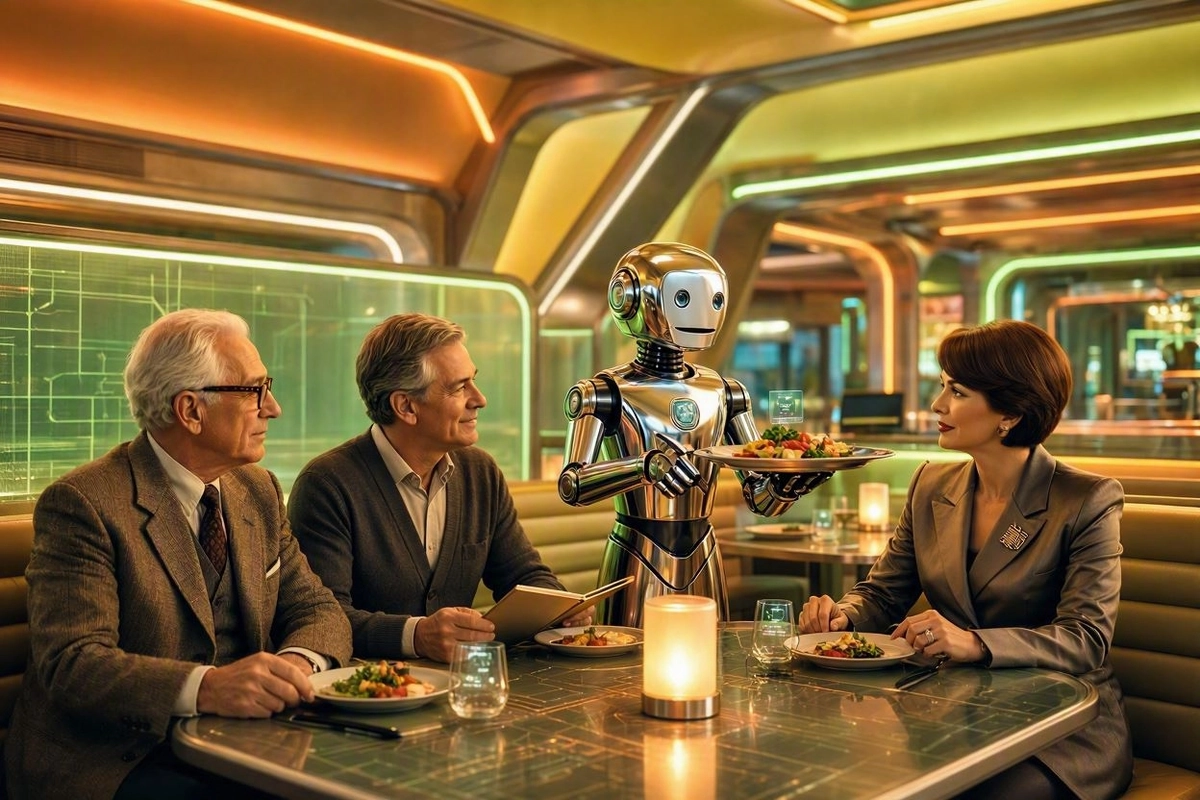 Three AI Scientists at Dinner